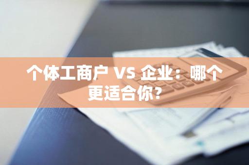 个体工商户 VS 企业：哪个更适合你？
